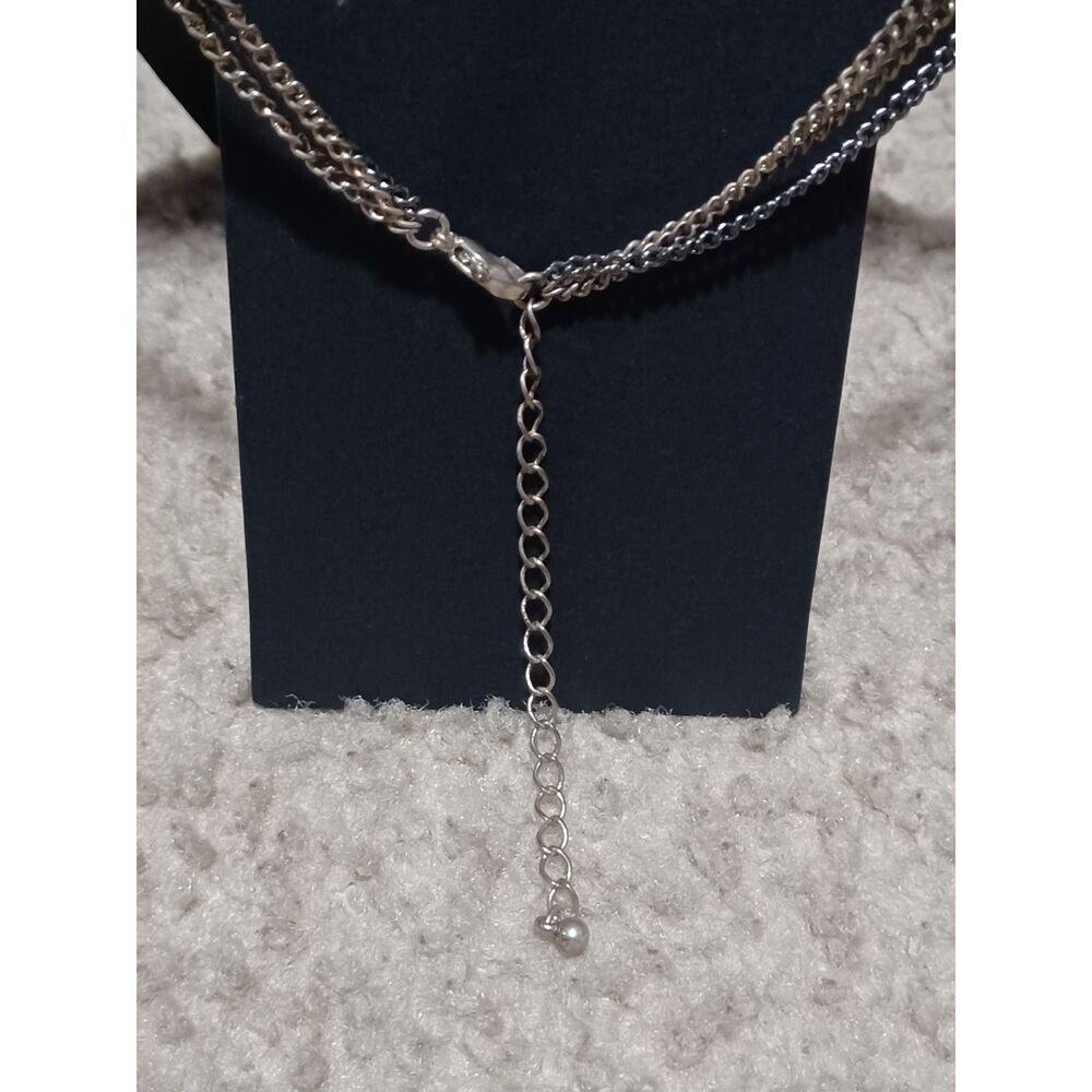 Silver-Tone Necklace w/ Tasseled Filigree Heart Pendant & Beaded Accents, 24" - Picture 5 of 5